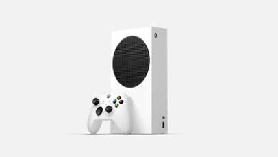 A Robot White Xbox Series S with a Robot White Wireless Controller.