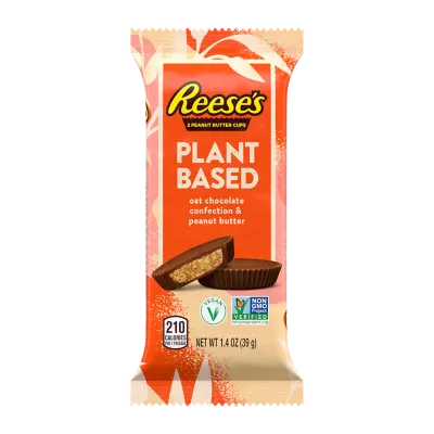 REESE'S Plant Based Oat Chocolate Confection & Peanut Butter Cups, 1.4 oz - Front of Package