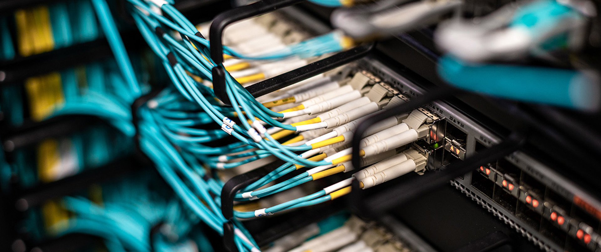 Telephone cables inside a cabinet