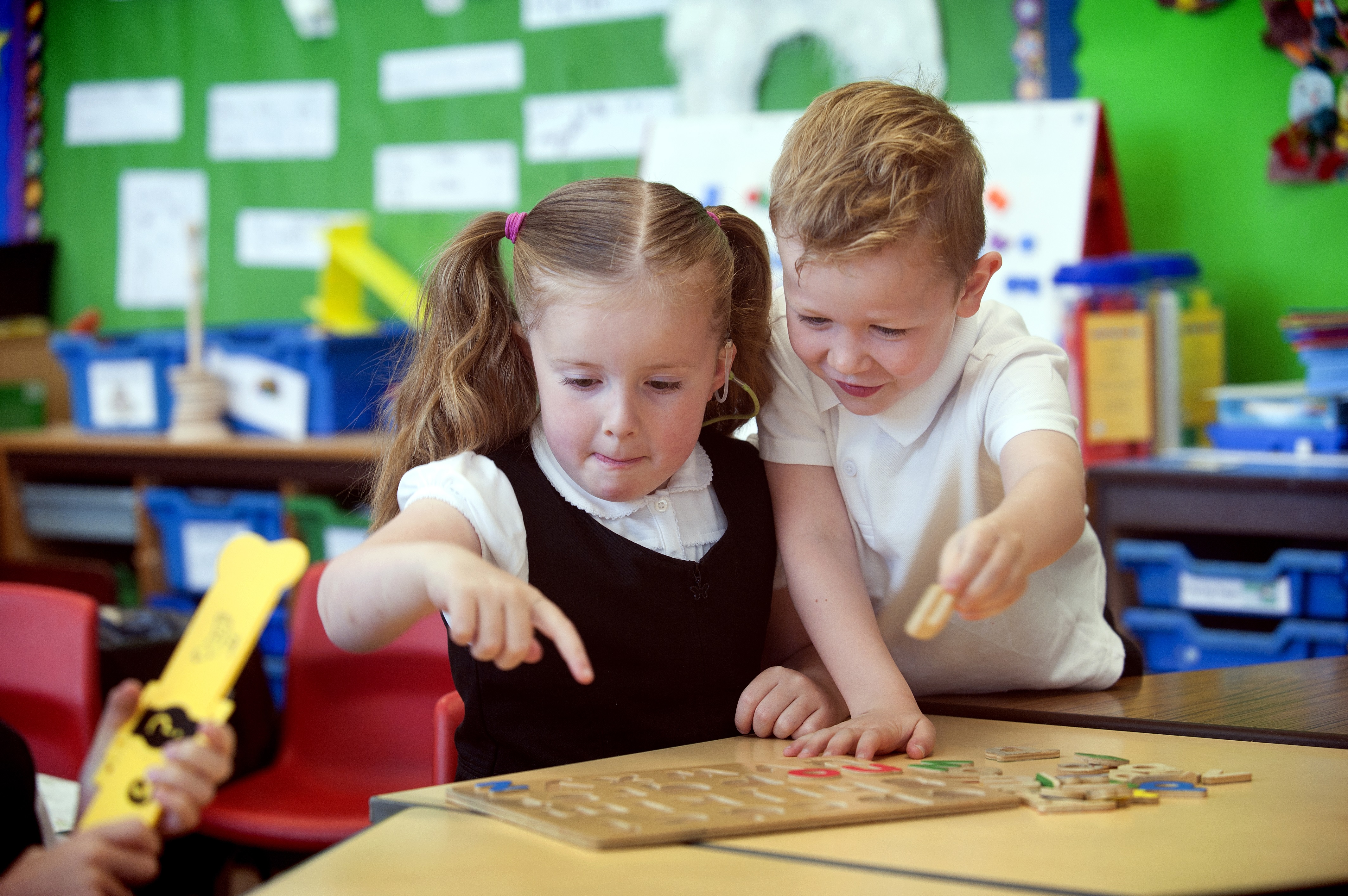 Children looking at a book