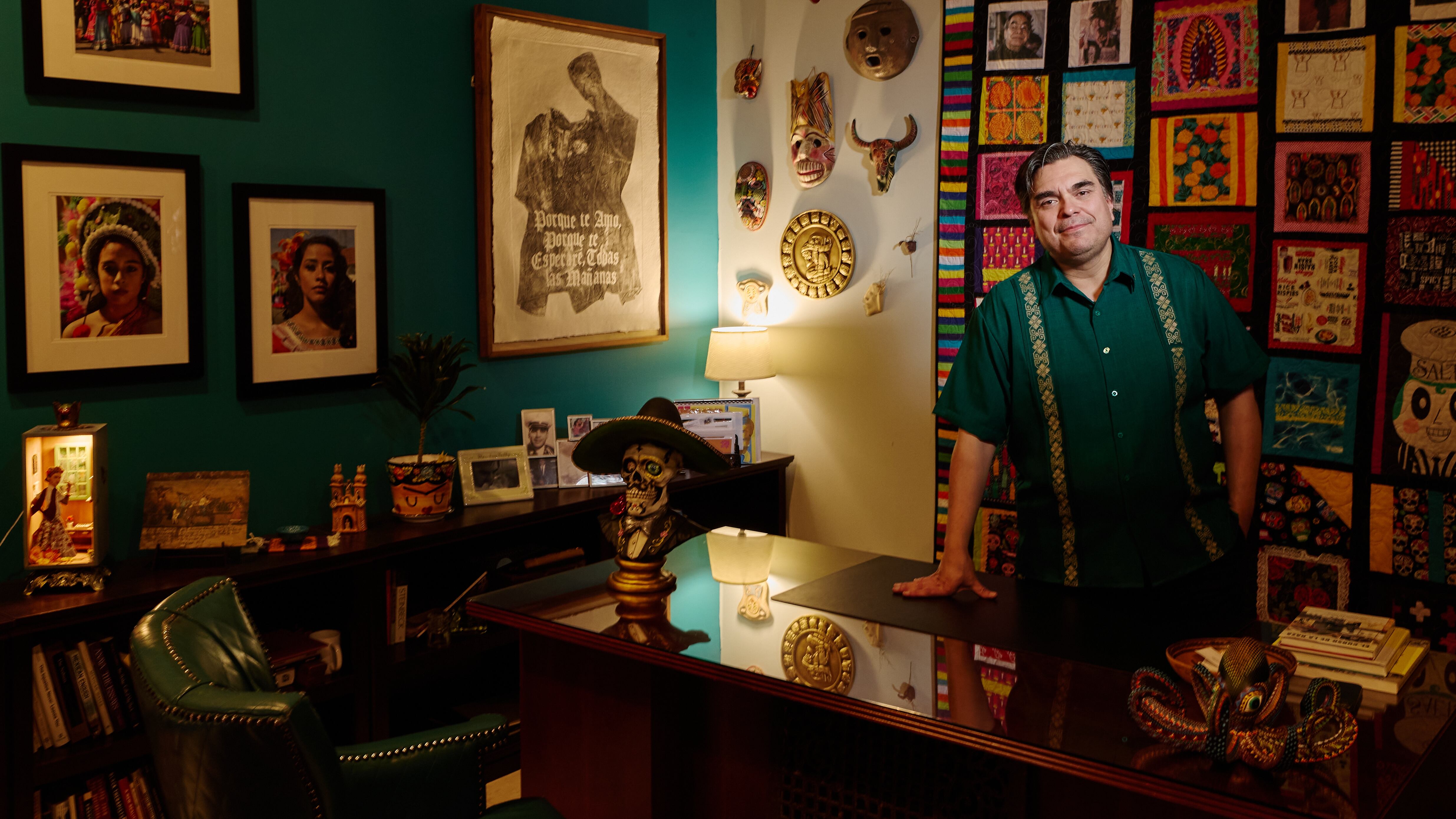 The museum's new director, José Ochoa, in his richly adorned office.