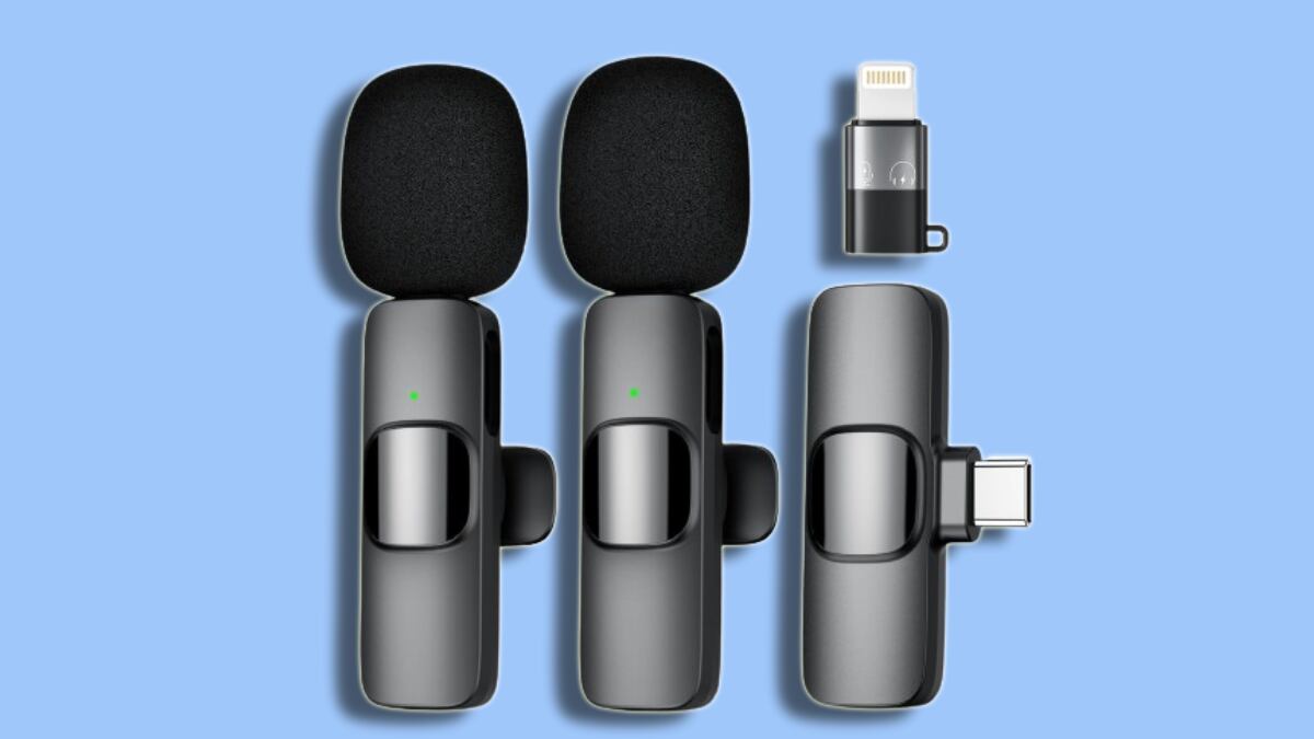 Set de micrófonos portátiles para mejorar el audio de llamadas y audios en Internet.