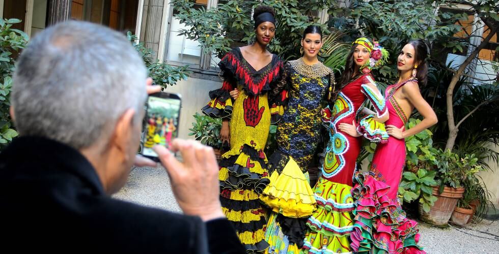 The dresses using Senegalese cloth sold at auction.