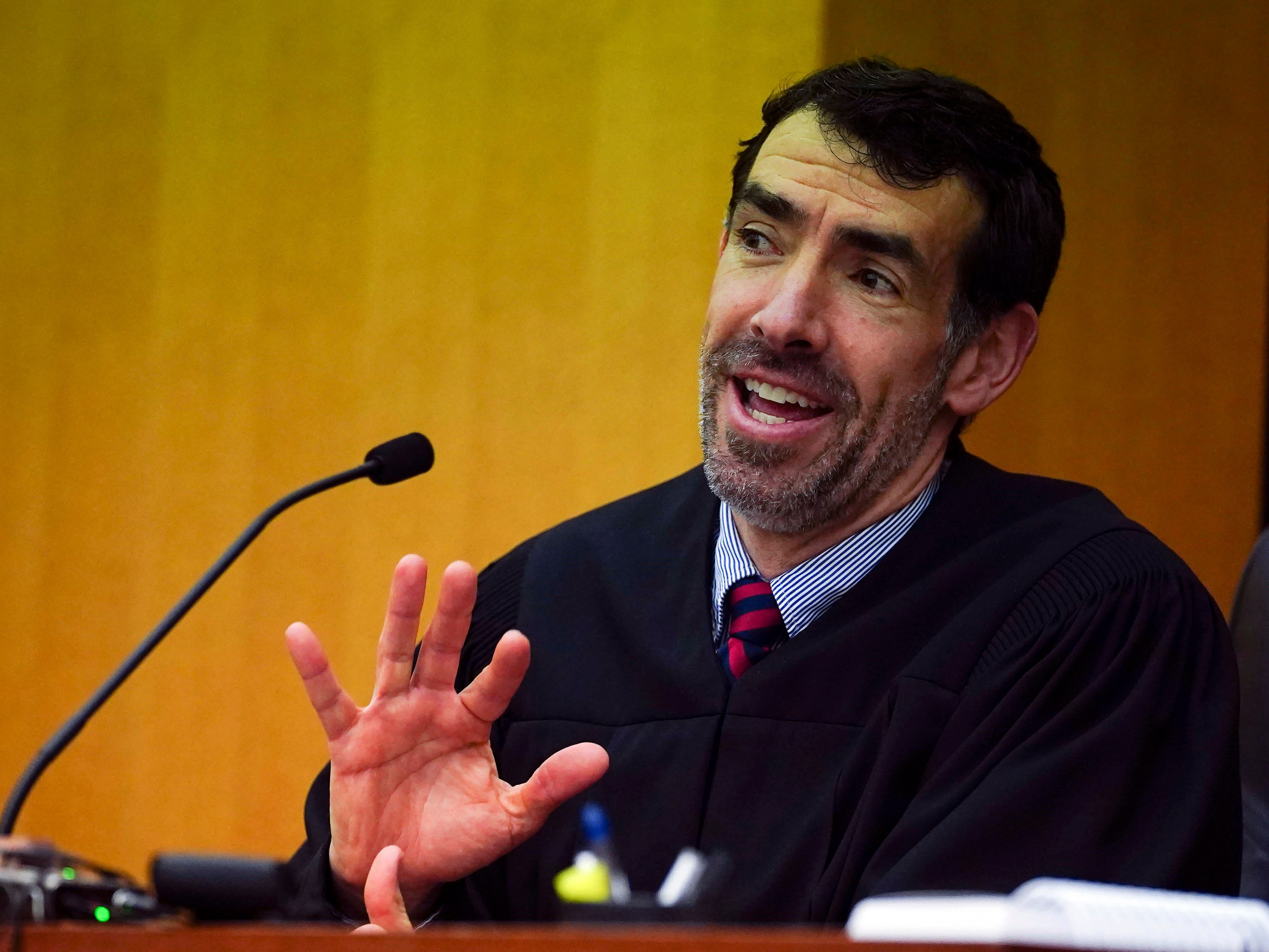 Fulton County Superior Court Judge Robert McBurney speaks during a hearing to decide if the report by a special grand jury looking into possible interference in the 2020 presidential election can be released.