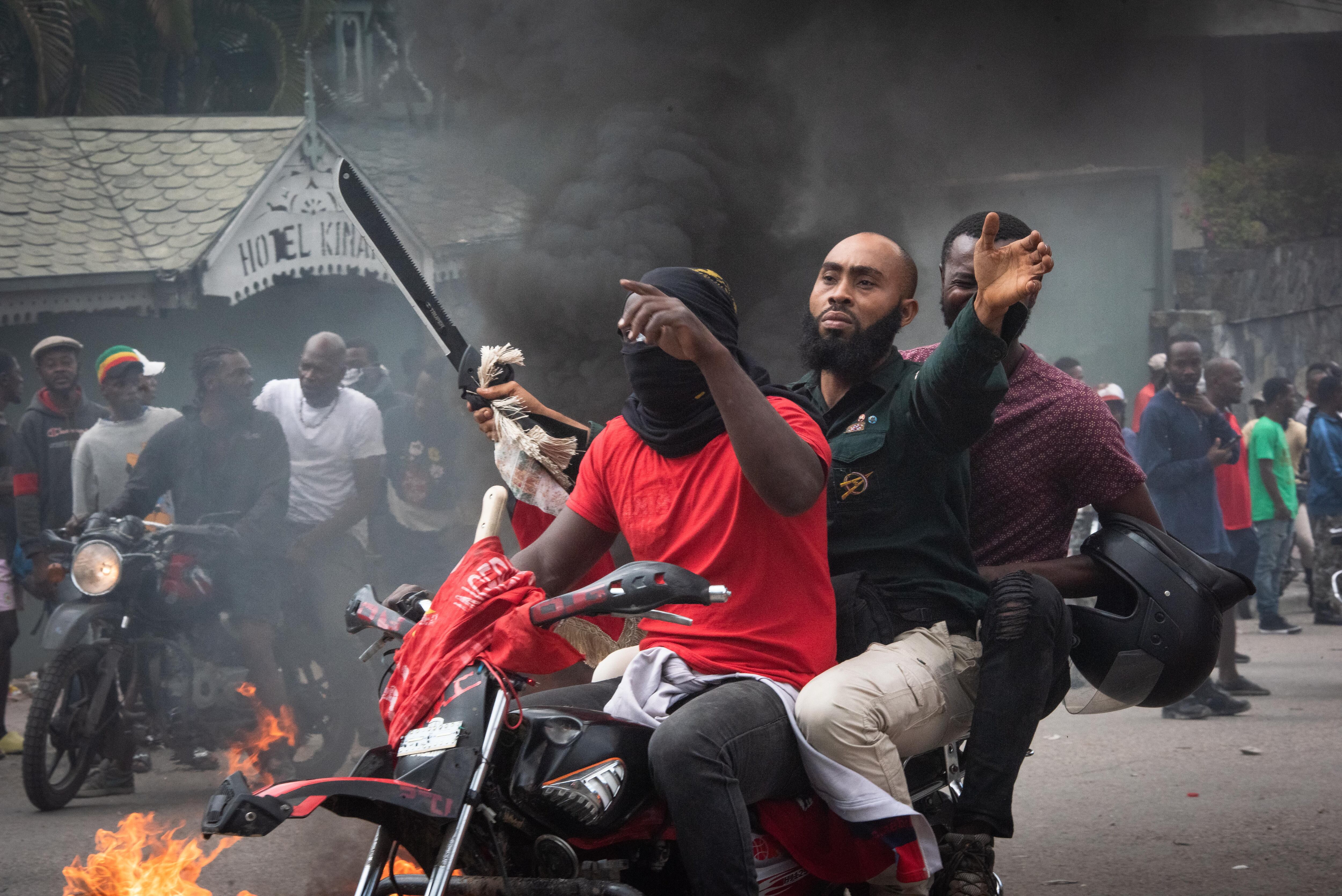 Demonstration demanding the resignation of Prime Minister Ariel Henry, in Port-au-Prince, Haiti, Feb. 7, 2024.