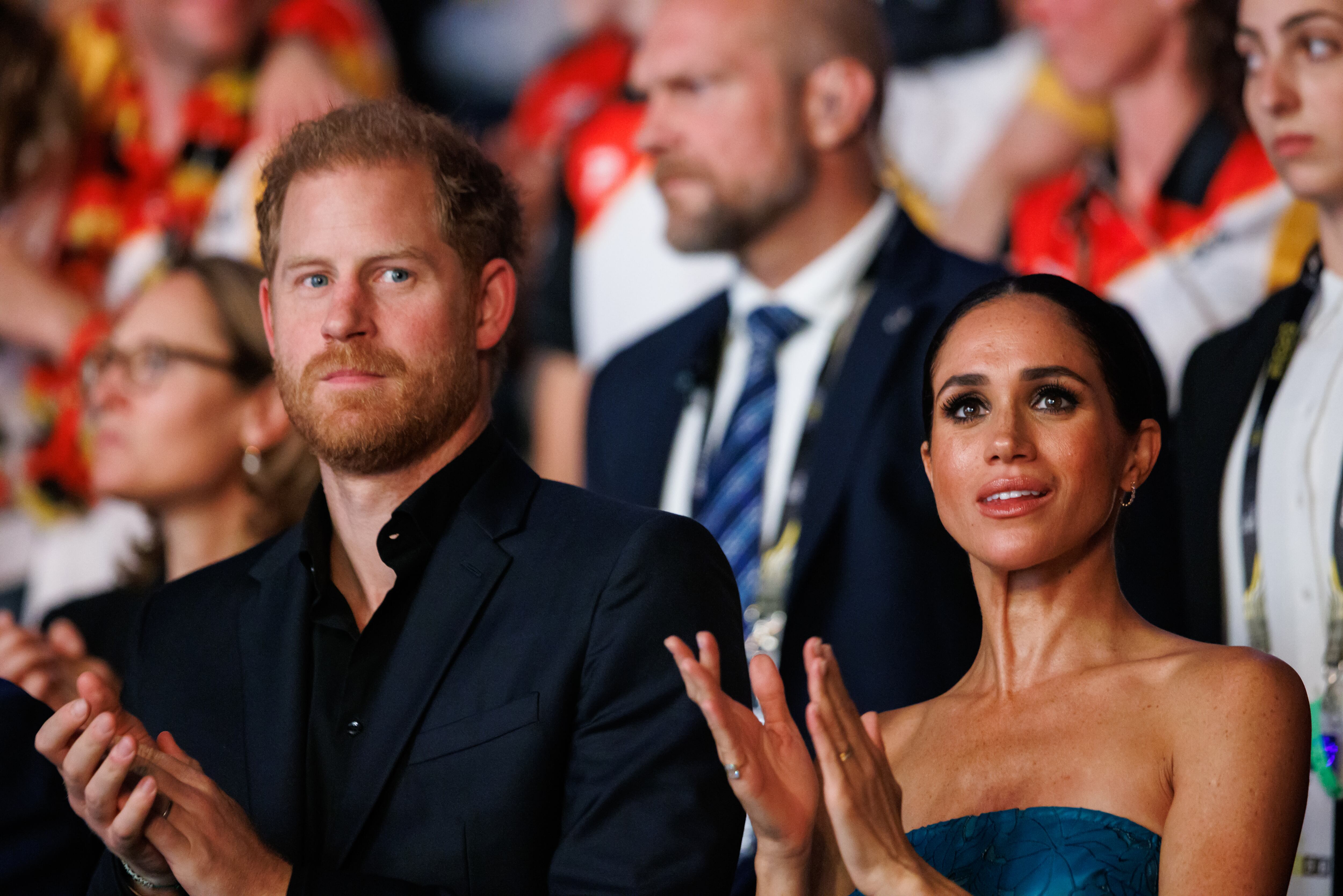 Meghan Markle y el príncipe Enrique de Inglaterra durante un evento deportivo en Düsseldorf (Alemania), el pasado 16 de septiembre.