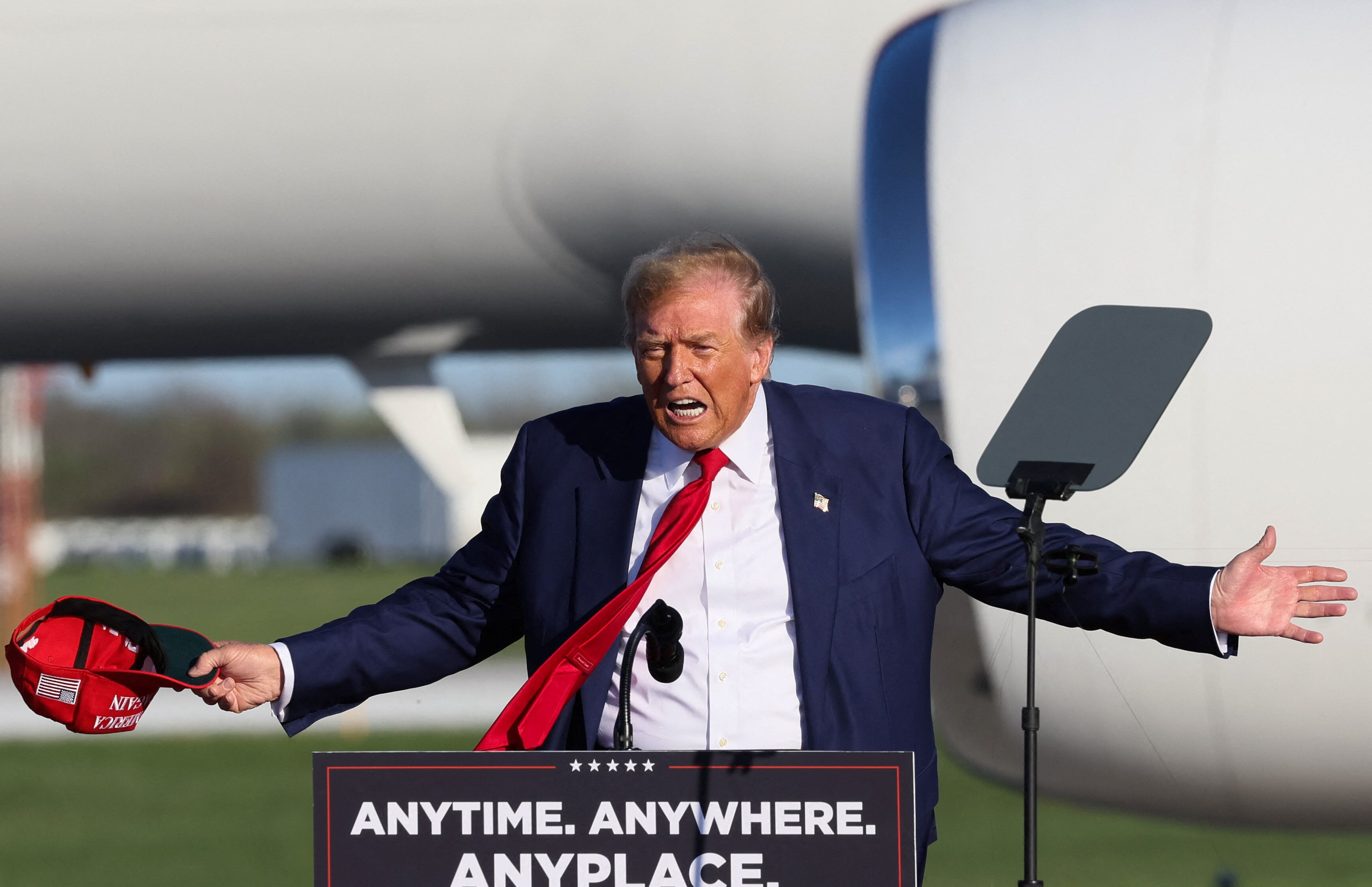 Donald Trump on Wednesday in Freeland (Michigan).