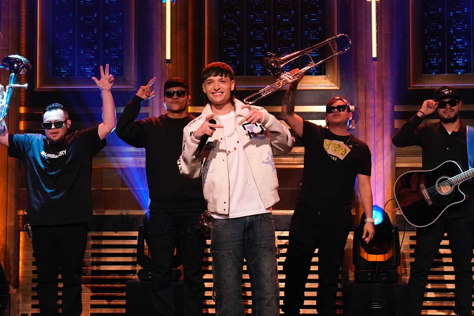 Peso Pluma during a recent appearance on 'The Tonight Show' with Jimmy Fallon.