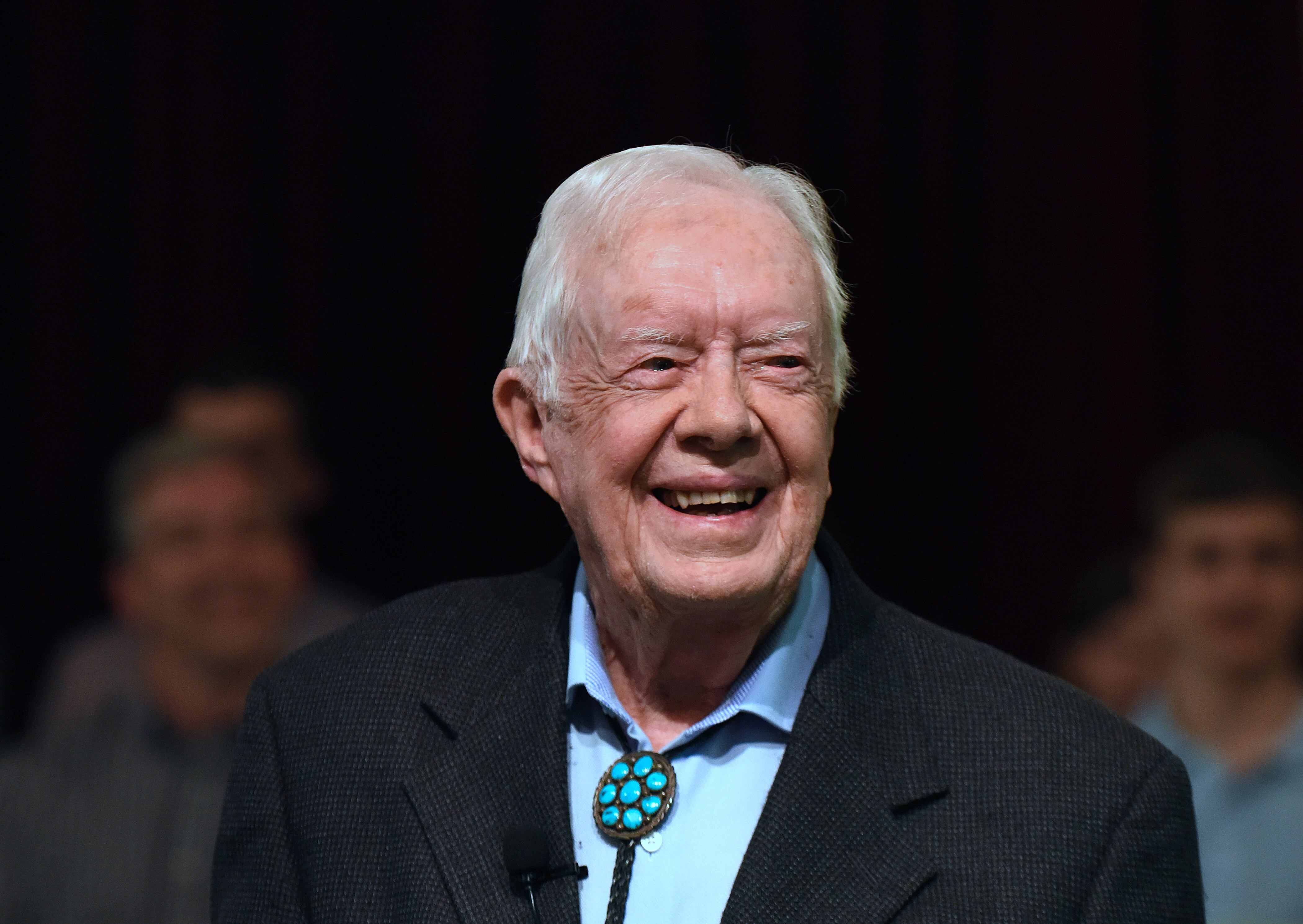 Jimmy Carter attends Sunday Mass at Maranatha Baptist Church in his hometown of Plains, Georgia, in April 2019.