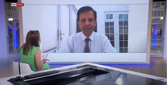 BMA chair Chaand Nagpaul interviews with Sky News - 31 July 2020