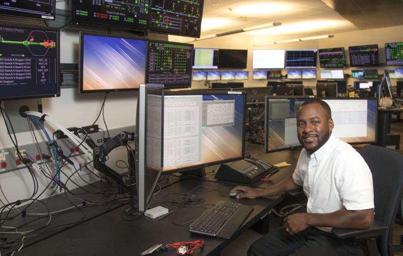 Scientist Dorian Bohler in control room