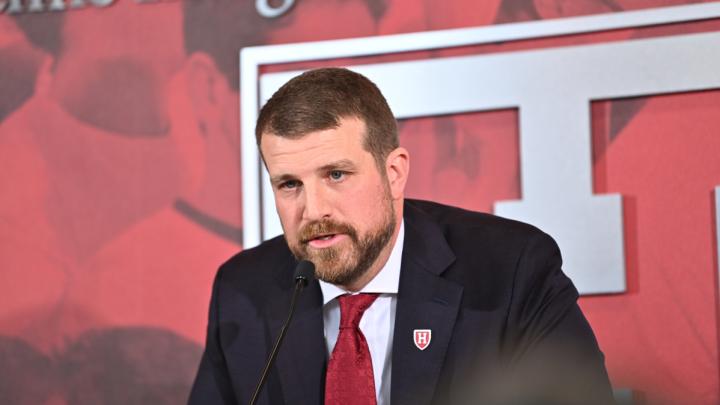 Andrew Aurich at a press conference Thursday afternoon 