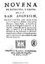 Novena en devocion, y gloria de N.P. San Augustin ...