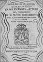 Letras de los Villancicos, que se han de cantar en los ... Maytines del Nacimiento de ... Jesu-Christo, en la ... Metropolitana Iglesia de Valencia, en este presente año de 1795