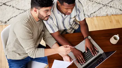 couple working on home finances