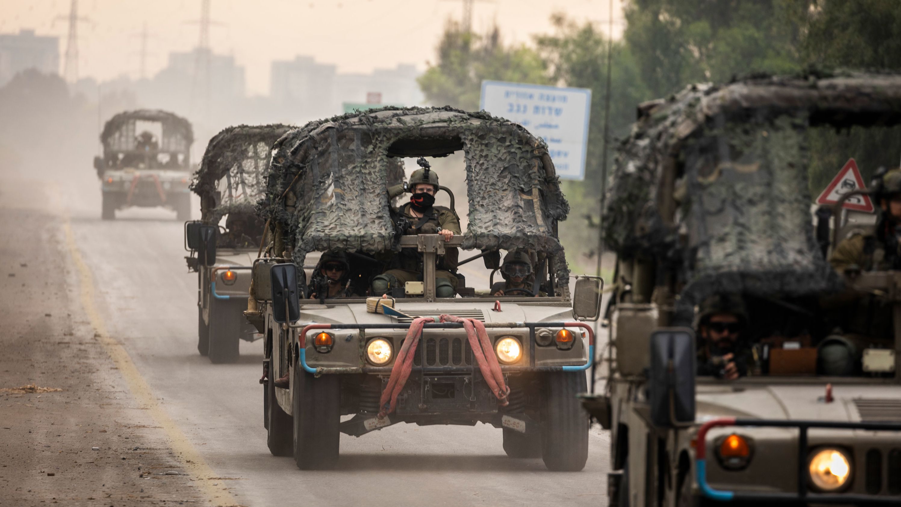 10 October 2023, Israel, Sa'ad: Israeli forces patrol areas along the Israeli-Gaza border as fighting between Israeli troops and Islamist Hamas militants continues. Photo: Ilia Yefimovich/dpa (Photo by Ilia Yefimovich/picture alliance via Getty Images)