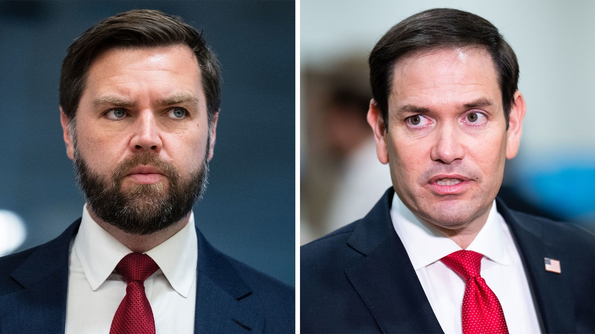 Ohio Sen. JD Vance, left, and Florida Sen. Marco Rubio.