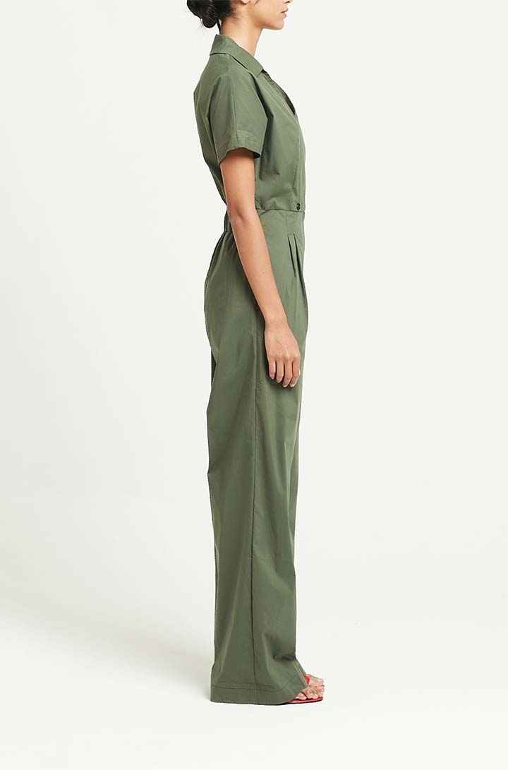 AVANTE jumpsuit with overlap front