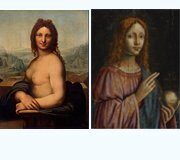 Сравнение изображения Погребального портрета Леонардо да Винчи и изображения картины Спаситель мира художника Леонардо да Винчи