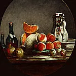 Дыня, груши, персики и сливы, Жан-Батист Симеон Шарден