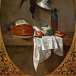 Натюрморт с уткой, пирогом, чашей и емкостью с оливками, Жан-Батист Симеон Шарден
