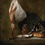 Натюрморт с котом и скатом, Жан-Батист Симеон Шарден