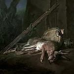 Мертвый заяц, ружьё, ягдташ и пороховница, Жан-Батист Симеон Шарден