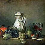 Натюрморт с виноградом и гранатами, Жан-Батист Симеон Шарден