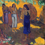 Три таитянки на желтом фоне, Поль Гоген