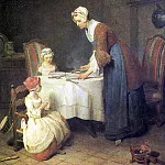 CHARDIN JEAN BAPTISTE SIMEON – Prayer before dinner, Louvre (Paris)