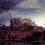 REMBRANDT – Landscape with a castle, Louvre (Paris)