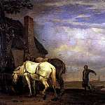 POTTER PAULUS – Two horses in front of a house, Louvre (Paris)