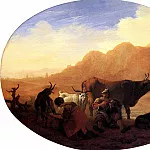 BAMBOCCIO – Shepherds in a mountainous landscape, Louvre (Paris)