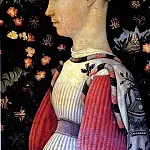 PUCCIO ANTONIO DI, NAMED PISANELLO – Portrait of Ginevra d′Este, Louvre (Paris)