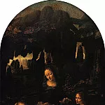 LEONARDO – Madonna in the grotto. Ordered in, Louvre (Paris)