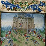 C016L Siege of Lourdes by the troops of the Duke of Anjou in 1373, Froissart’s Chronicles