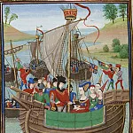 A007L Return to Isabel of France with England with Lord Mortimer and Earl of Hainaut, Froissart’s Chronicles