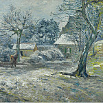 The Farm at Montfoucault, Snow, 1874, Камиль Писсарро