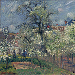 The Garden of Maubuisson, Pontoise. Pear Trees in Bloom, 1877, Камиль Писсарро