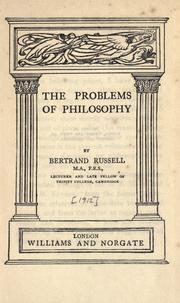 Cover of: The problems of philosophy