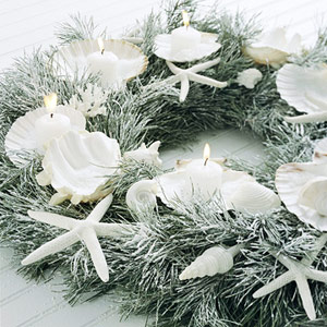 Seashell & candle wreath