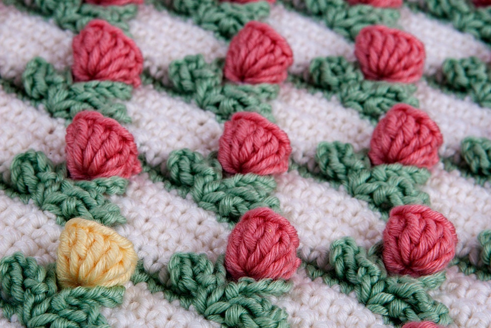 Crochet Pattern Tulip Field Baby Blanket PDF Instant Download