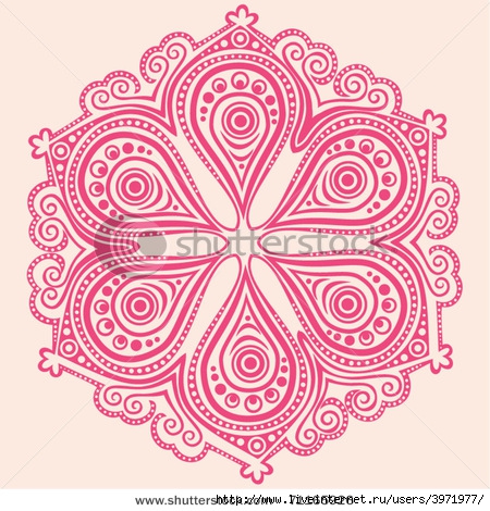 stock-vector-indian-ornament-kaleidoscopic-floral-pattern-mandala-in-pink-71165926 (450x470, 190Kb)