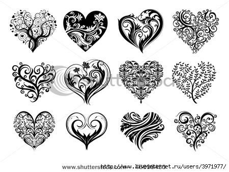 stock-vector-set-of-tattoo-hearts-vector-image-46098433 (450x338, 111Kb)