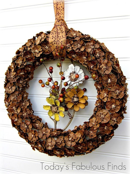 Fall Pine Cone Flower Wreath_5991r (525x700, 161Kb)