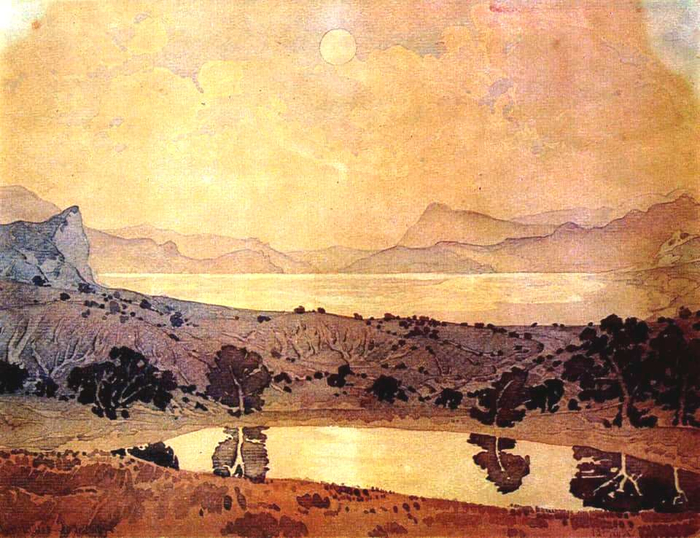 Максимилиан Волошин, Беспокойные воды залива, 1925 (700x538, 481Kb)