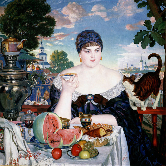Boris_Kustodiev_-_Merchant's_Wife_at_Tea_-_Google_Art_Project (698x700, 717Kb)