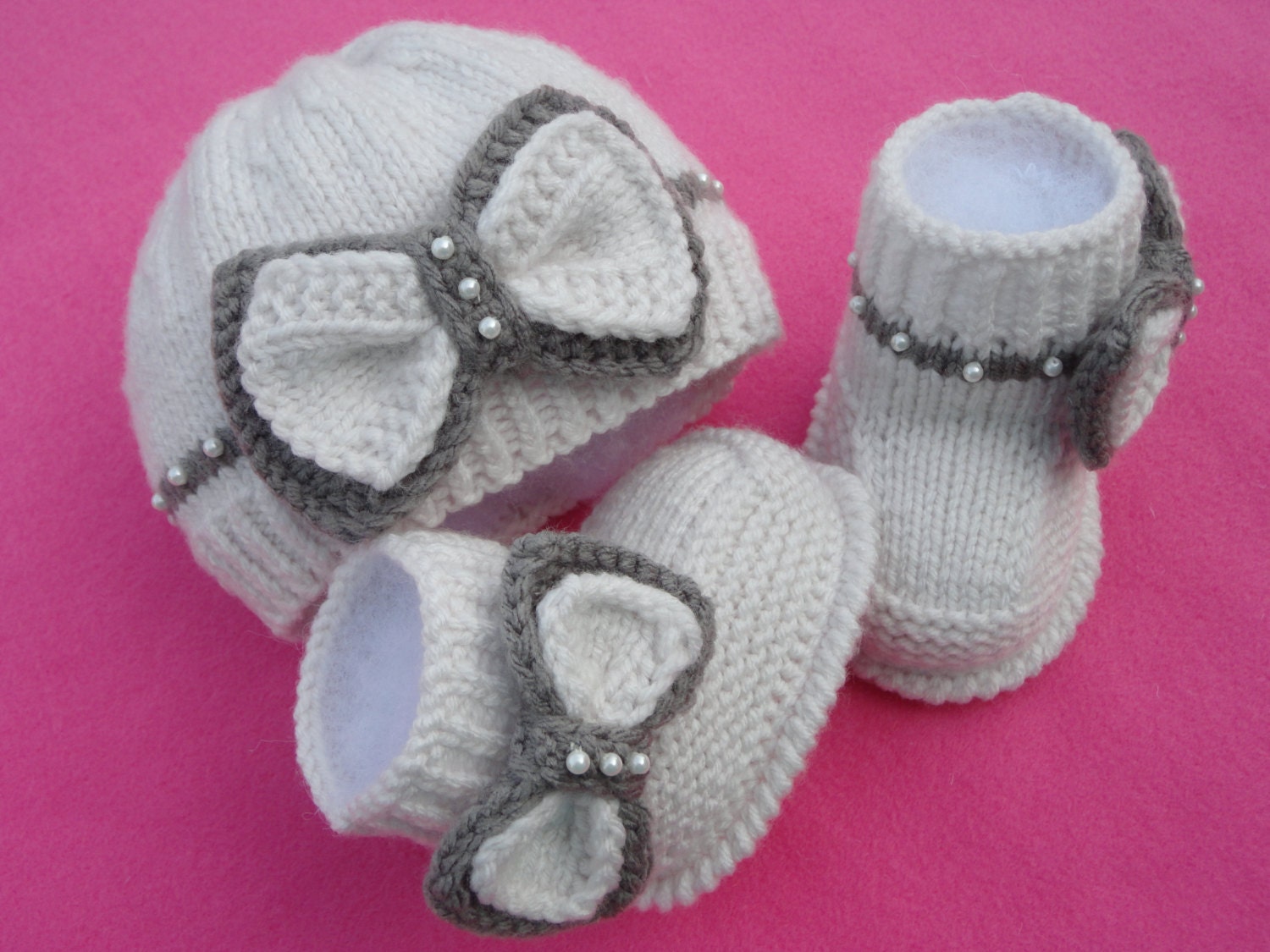 P A T T E R N  Knitting Baby Set Baby Shoes Knitted Baby Hat Pattern Baby Booties Baby Boy Baby Girl Pattern ( PDF file )