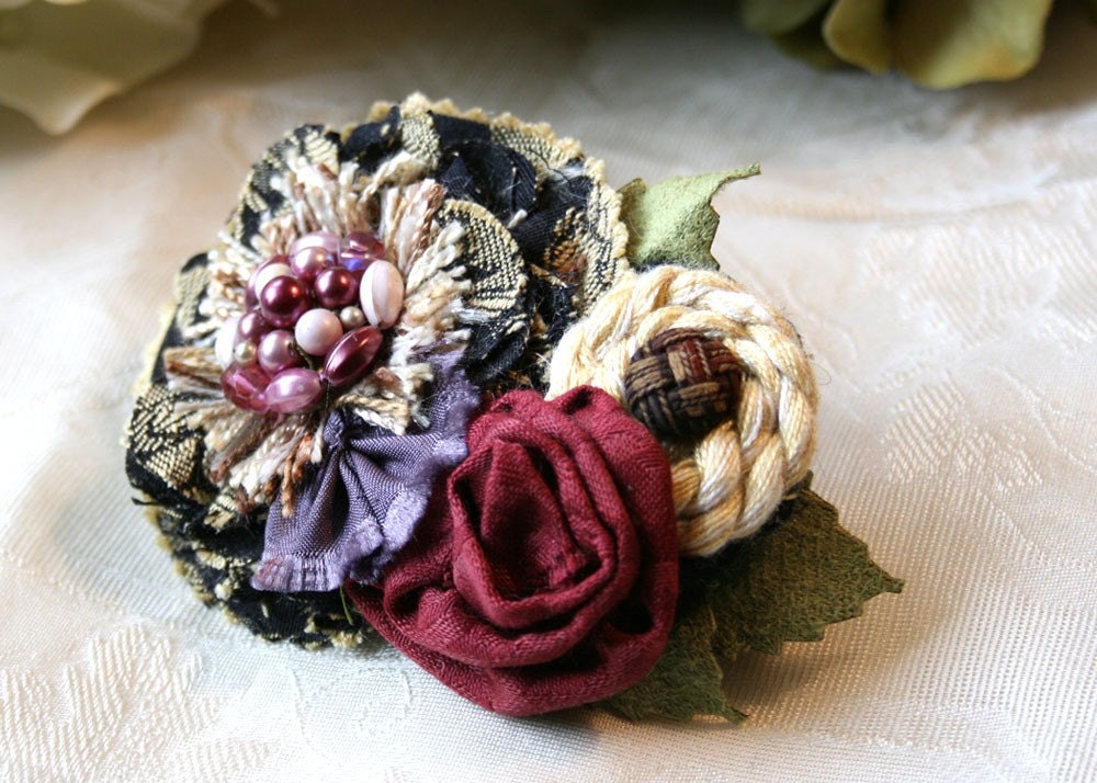 Holiday Flower Hair Barrette Christmas Fascinator