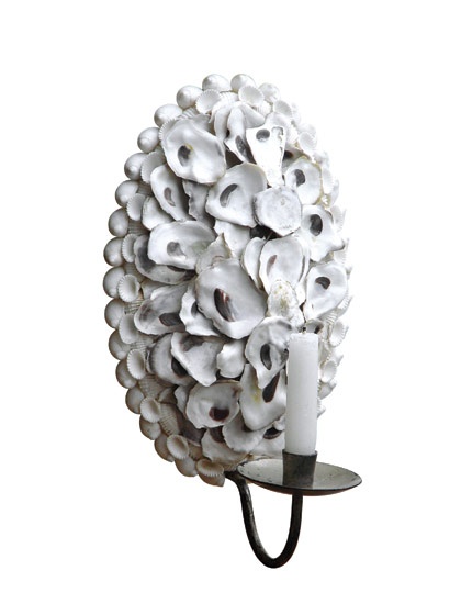 Oyster shell sconce